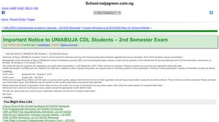 
                            13. Important Notice to UNIABUJA CDL Students – 2nd Semester Exam ...