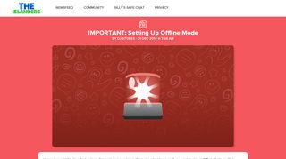 
                            8. IMPORTANT: Setting Up Offline Mode — News — The Islanders