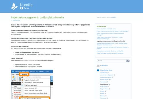 
                            4. Importazione pagamenti: da Easyfatt a Numilia – Guida on-line Numilia