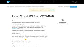 
                            9. Import/Export SCA from NWDS/NWDI - archive SAP