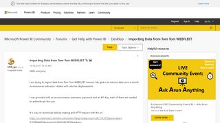 
                            13. Importing Data from Tom Tom WEBFLEET - Microsoft Power BI Community