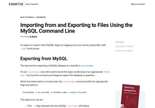 
                            9. Importing from and Exporting to Files Using the MySQL Command Line