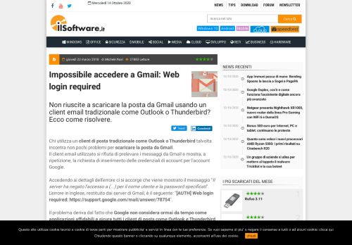 
                            10. Impossibile accedere a Gmail: Web login required - IlSoftware.it