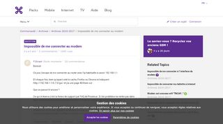 
                            13. Impossible de me connecter au modem | Proximus FR