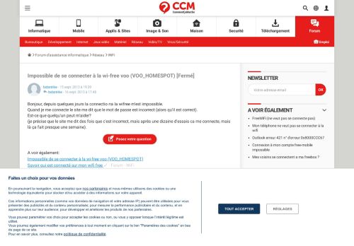 
                            13. Impossible de se connecter à la wi-free voo (VOO_HOMESPOT) - WiFi ...