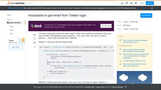 
                            8. Impossible to get email from Twitter login - Stack Overflow