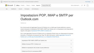 
                            8. Impostazioni POP, IMAP e SMTP per Outlook.com - Outlook