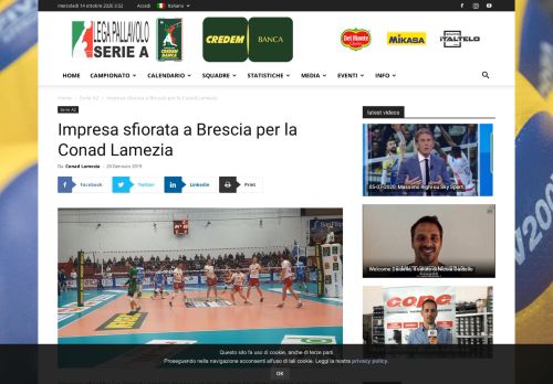 
                            12. Impresa sfiorata a Brescia per la Conad Lamezia | Lega Pallavolo ...