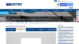 
                            3. Impresión del formulario de inscripción - ICETEX