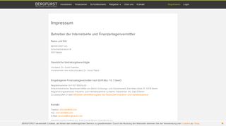 
                            10. Impressum | BERGFÜRST