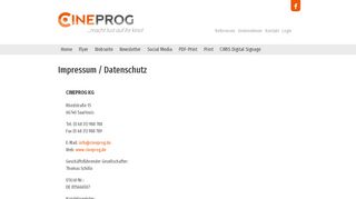 
                            9. Impressum / Datenschutz - Cineprog ...macht lust auf ihr kino!