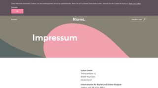 
                            9. Impressum der Sofort GmbH - A Klarna Group Company