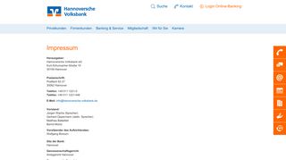 
                            10. Impressum - Hannoversche Volksbank eG