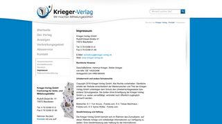 
                            8. Impressum - Krieger Verlag