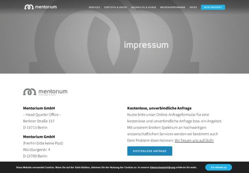 
                            2. Impressum - mit Mentorium erfolgreich im Studium!