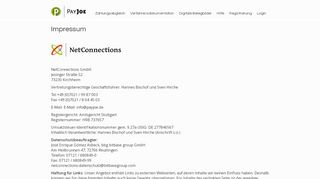 
                            5. Impressum NetConnections GmbH - PayJoe