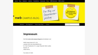
                            5. Impressum | NWB Campus Blog – Der Blog zur Steuerberaterprüfung