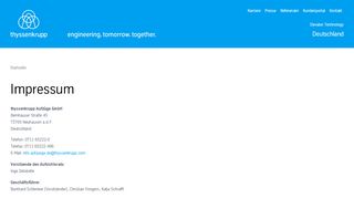 
                            3. Impressum - thyssenkrupp Elevator Technology