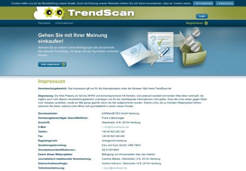 
                            6. Impressum - TrendScan Online Umfragen