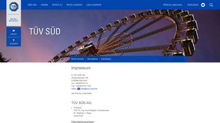 
                            1. Impressum | TÜV SÜD GRUPPE