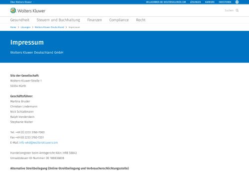 
                            6. Impressum - Wolters Kluwer