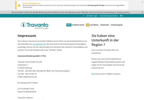 
                            4. Impressum - www.travanto.de