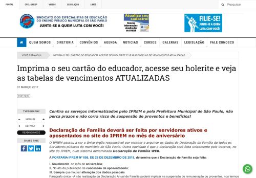 
                            6. Imprima o seu cartão do educador, acesse seu holerite e veja as ...