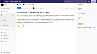 
                            6. Improve error reporting for scripts (#2863) · Issues ... - GNOME gitlab