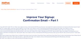 
                            10. Improve your signup - Signup Confirmation Email - MailPoet