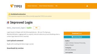 
                            3. Improved Login (beko_improved_login) - TYPO3 Extension Repository