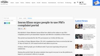 
                            8. Imran Khan urges people to use PM's complaint portal | Pakistan ...