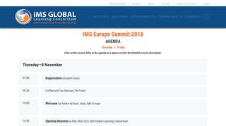 
                            4. IMS Europe 2018 Agenda | IMS Global Learning Consortium