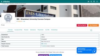 
                            12. IMS - Ghaziabad, University Courses Campus - Courses, Placement ...
