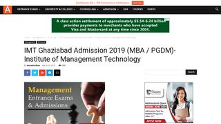 
                            6. IMT Ghaziabad Admission 2019 (MBA / PGDM)- Institute of ...