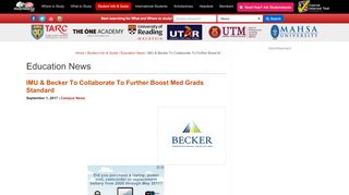 
                            12. IMU & Becker To Collaborate To Further Boost Med Grads Standard ...