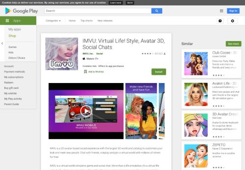 
                            4. IMVU: 3D Avatar! Virtual World & Social Game – Apps i Google Play