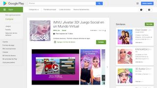 
                            10. IMVU: ¡Avatar 3D! Juego Social en un Mundo Virtual - Apps en ...