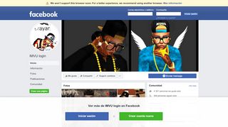 
                            6. IMVU login - Inicio | Facebook