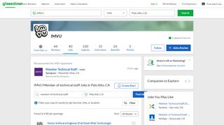 
                            8. IMVU Member of technical staff Jobs in Palo Alto, CA | Glassdoor