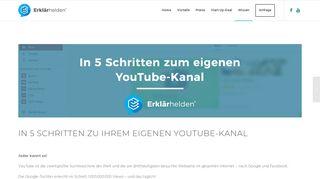 
                            6. In 5 Schritten zum eigenen YouTube-Kanal | Erklärhelden