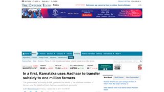 
                            9. In a first, Karnataka uses Aadhaar to transfer subsidy to one million ...