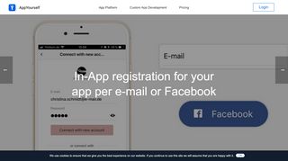 
                            11. In-App registration for your App per e-mail or Facebook - AppYourself