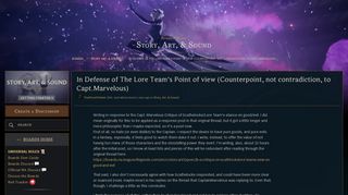 
                            8. In Defense of The Lore Team's Point of view (Counterpoint, not ...