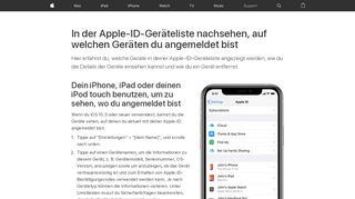 
                            5. In der Apple-ID-Geräteliste nachsehen, auf welchen ... - Apple Support