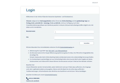 
                            1. in der Online-Filiale der Deutschen Apotheker- und Ärztebank eG