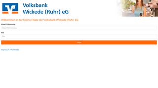 
                            6. in der Online-Filiale der Volksbank Wickede (Ruhr) eG