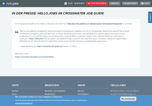 
                            11. In der Presse: hello.jobs im Crosswater Job Guide | hello.jobs