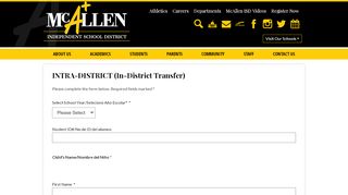 
                            6. In-District Transfer - McAllen ISD