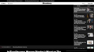 
                            13. In Fixed Income, Morgan Stanley's Worst on The Street – Bloomberg