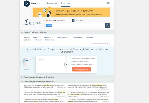 
                            6. in fleet - Deutsch-Übersetzung – Linguee Wörterbuch